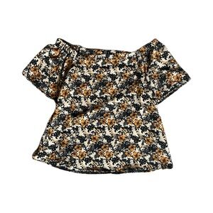 Splash Black and Orange Floral Blouse